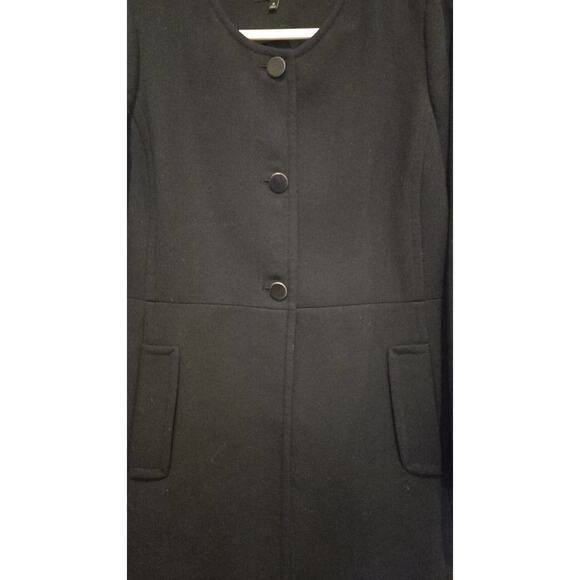 Talbots Women's Black Wool Blend Overcoat Size 16 Winter Formal - Picture 4 of 12